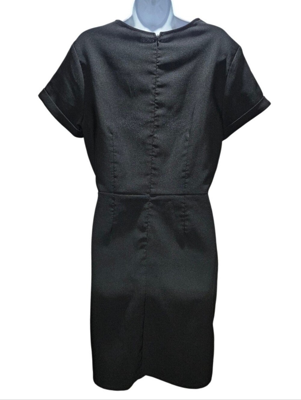 0146 Folter Black Collared Side Button Dress NWT Size XL Goth Pinup Rockability - Picture 3 of 10